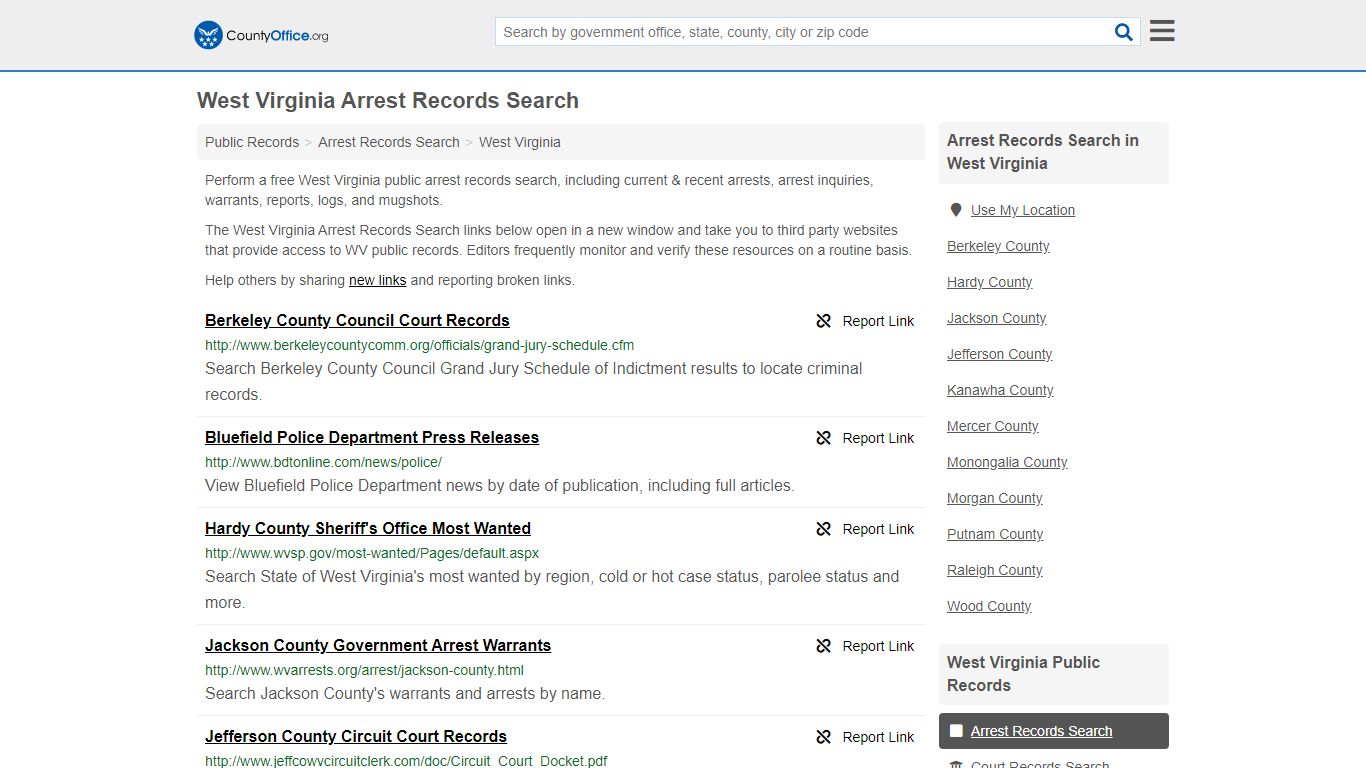 Arrest Records Search - West Virginia (Arrests & Mugshots)