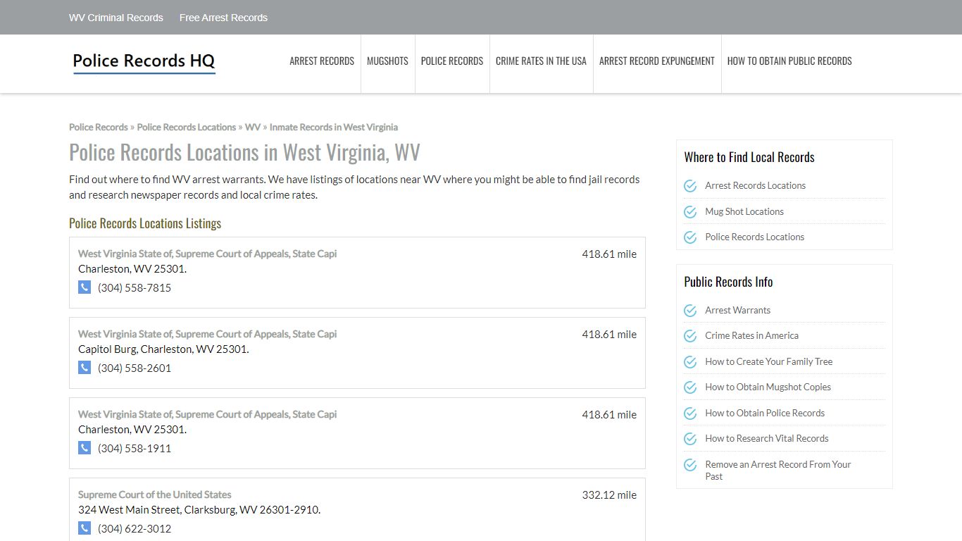 WV Criminal Records - Free Arrest Records