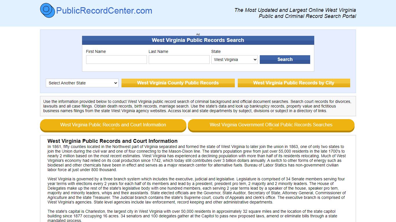 West Virginia Free Public Records, Criminal Records And ...